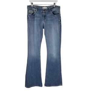 BKE Star Denim Jeans Womens 32X35.5 Medium Wash‎ Star Flare Bootcut Distressed